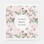 Brautparty hübsch rosa Weiße Blume Serviette (Vorderseite)