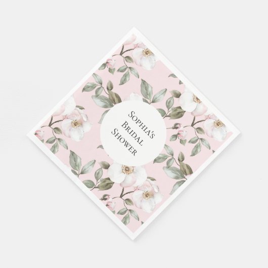 Brautparty hübsch rosa Weiße Blume Serviette (Ecke)