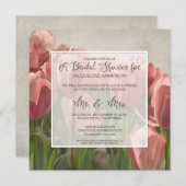 Brautparty Hübsch Tulip Blume Rustikales Elegantes Einladung (Vorne/Hinten)