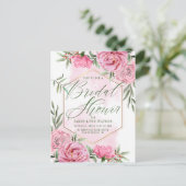 Brautparty | Hübsche Aquarellfarben Rose Postkarte (Stehend Vorderseite)