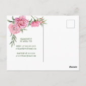Brautparty | Hübsche Aquarellfarben Rose Postkarte (Rückseite)