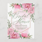 Brautparty | Hübsche Aquarellfarben Rose Postkarte (Vorderseite)