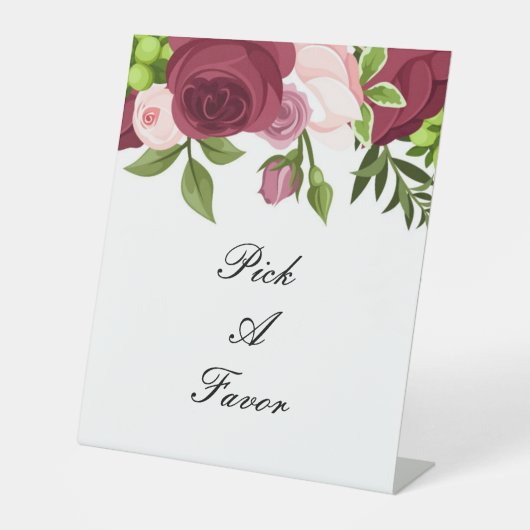 BRAUTPARTY hübscher BLOOMIERTER BLUME Sockelschild (Vorderseite)