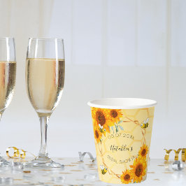 Brautparty Hummeln Sonnenblumen Garten Pappbecher