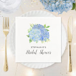 Brautparty Hydrangea Blue Floral Serviette<br><div class="desc">Diese Brautparty-Servietten verfügen über eine blaue Hydrangea-Blume mit Blumenblättern. Sie können diese Servietten mit dem Namen der Braut personalisieren. Diese Servietten sind Teil einer Kollektion, die eine Reihe von passenden Hochzeitswaren und Bridalgegenständen enthält. Besuchen Sie unseren Shop oder schauen Sie sich unsere Kollektionsseiten an, um die komplette Produktpalette zu sehen,...</div>