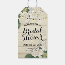 Brautparty Hydrangea Blume String Lights Holz Geschenkanhänger