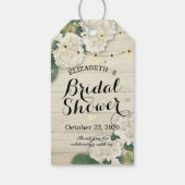 Brautparty Hydrangea Blume String Lights Holz Geschenkanhänger (Rückseite)