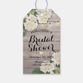 Brautparty Hydrangea Blume String Lights Holz Geschenkanhänger (Vorderseite)