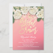 Brautparty Hydrangea Blume String Lights Pink Einladung (Vorderseite)