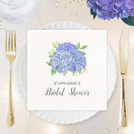 Brautparty Hydrangea Lila Floral Napkins Serviette
