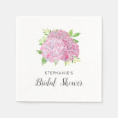 Brautparty Hydrangea Pink Floral Napkins Serviette (Vorderseite)