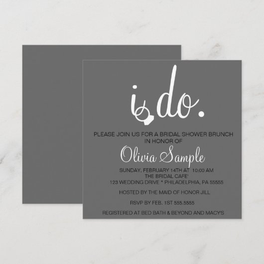 Brautparty I: Einladung (Vorne/Hinten)