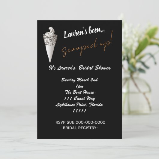 BRAUTPARTY ICE CREAM EINLADUNG (Stehend Vorderseite)