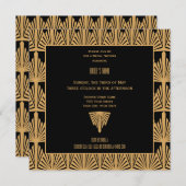 Brautparty im Art Deco Stil Einladung (Vorne/Hinten)