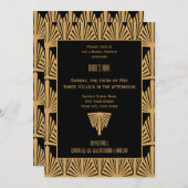 Brautparty im Art Deco Stil Einladung (Vorne/Hinten)