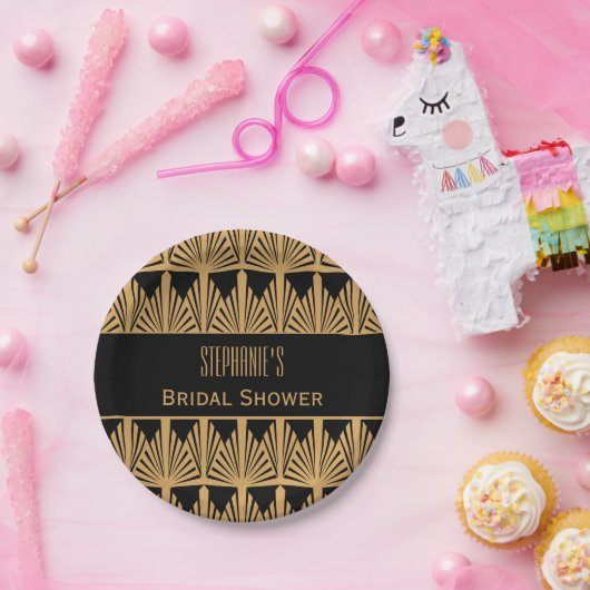 Brautparty im Art Deco Stil Pappteller (Party)