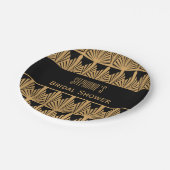 Brautparty im Art Deco Stil Pappteller (Schrägansicht)