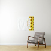 Brautparty im Hintergrund des Fotos "Sonnenblumen" Wandteppich (Beispiel (Horizontal))