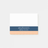 Brautparty im Muster aus Navyblau und Orange Chevr Post-it Klebezettel (Vorderseite)