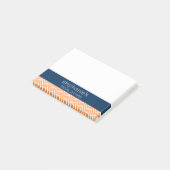 Brautparty im Muster aus Navyblau und Orange Chevr Post-it Klebezettel (angewinkelt)