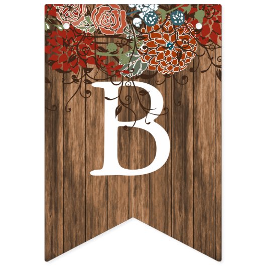 Brautparty im rustikalen Blumenkranz Wimpelkette (Zweite Fahne)