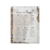 Brautparty im Rustikalen Holz- und Weißspitzenspie Notizblock (Rotiert)