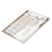 Brautparty im Rustikalen Holz- und Weißspitzenspie Notizblock (angewinkelt)