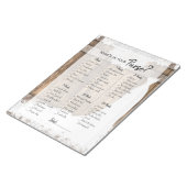 Brautparty im Rustikalen Holz- und Weißspitzenspie Notizblock (angewinkelt)