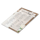 Brautparty im rustikalen Holzstring Lights-Spiel 1 Notizblock (angewinkelt)