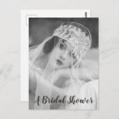 Brautparty im Schwarz-Weiß-Flapper-Stil lädt ein Postkarte (Vorne/Hinten)