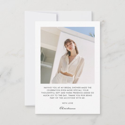 Brautparty im Schwarz-Weiß-Stil - Foto Dankeskarte (Rückseite)