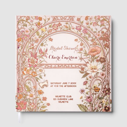 Brautparty im Stil eines alten Blumengartens Gästebuch (Vorderseite)