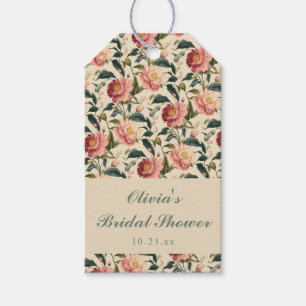Brautparty im Vintage-Blumen-Ivory-Cream-Stil  Geschenkanhänger