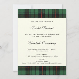 Brautparty im Vintage-Stil, Tartan Davidson-Muster Einladung