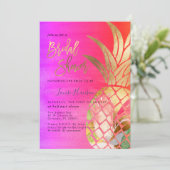 Brautparty, Imitate Gold Ananas Save The Date (Stehend Vorderseite)