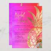 Brautparty, Imitate Gold Ananas Save The Date (Vorne/Hinten)