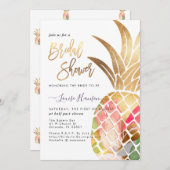 Brautparty, Imitate Gold Ananas Save The Date (Vorne/Hinten)