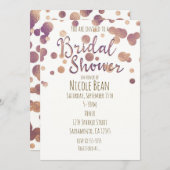 Brautparty Imitate Rose Goldene Bronze Einladung (Vorne/Hinten)