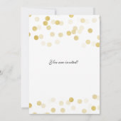 Brautparty Imitats Gold Fohlen Glitzer Lights Einladung (Rückseite)