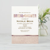 Brautparty Imitats Rose Gold Champagner Einladung (Stehend Vorderseite)