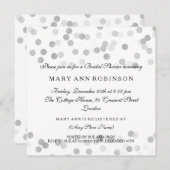Brautparty Imitats Silver Foil Glitzer Lights Einladung (Vorne/Hinten)
