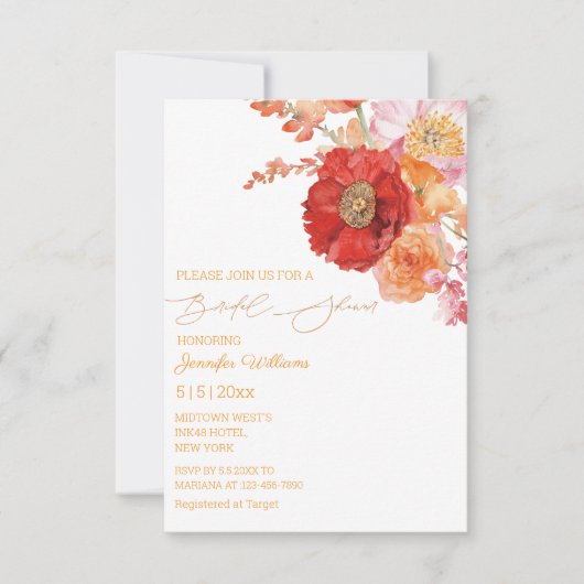 Brautparty in Aquarellfarben Einladung (Vorderseite)