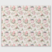 Brautparty in Aquarellfarben - Rosen und Geschenkb Geschenkpapier (Flach)