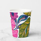 Brautparty in Aquarelltönen und botanisch-rosa Pappbecher (Rückseite)