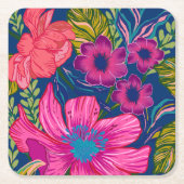 Brautparty in Aquarelltönen und botanisch-rosa Rechteckiger Pappuntersetzer (Vorderseite)