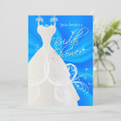 Brautparty in Baby Blue Satin Einladung (Stehend Vorderseite)