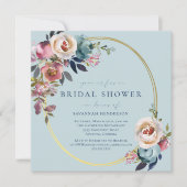 Brautparty in blau-farbenem Rosa Einladung (Vorderseite)