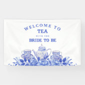 Brautparty in Blau und Weiß Banner (Horizontal)