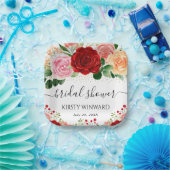 Brautparty in den Farben Rot und Gelb Pappteller (Party)