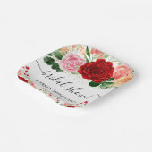 Brautparty in den Farben Rot und Gelb Pappteller (Gewinkelt)